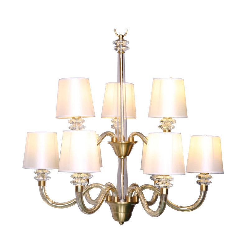 9 LIGHTS, 3 LIGHTS UPPER AND 6 LIGHTS DOWN - GOLD - Al Rugaib Furniture