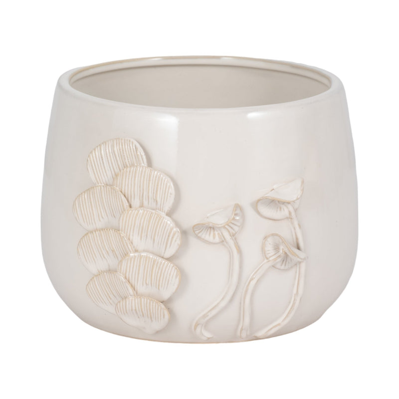 9" Mushroom Applique Planter, Ivory - Al Rugaib Furniture