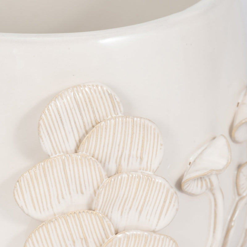 9" Mushroom Applique Planter, Ivory - Al Rugaib Furniture
