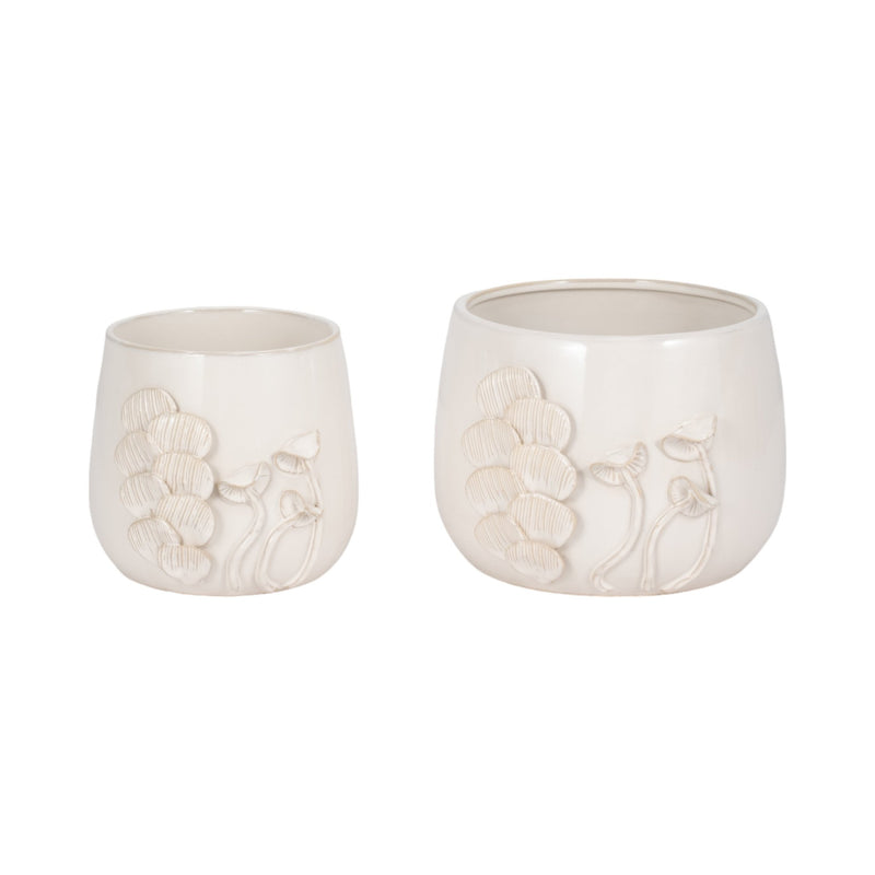 9" Mushroom Applique Planter, Ivory - Al Rugaib Furniture