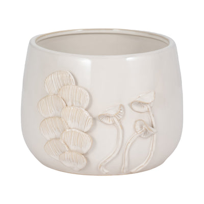 9" Mushroom Applique Planter, Ivory - Al Rugaib Furniture