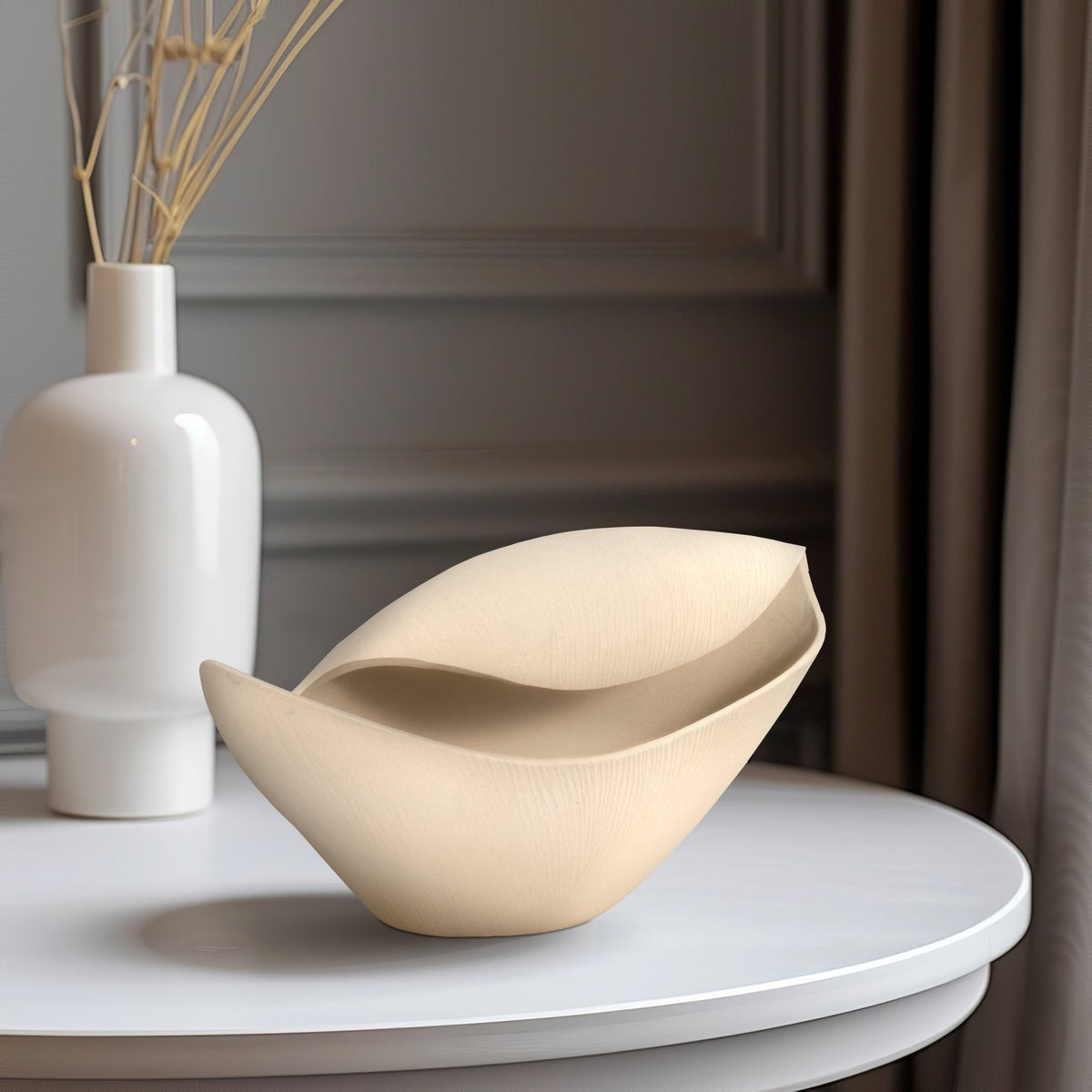 9" NICOLAU DECORATIVE BOWL, SILVER CLOUD Bowl| Sagebrook Home