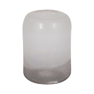 9" OMBRE CYLINDER VASE, WHITE/GREY - Al Rugaib Furniture