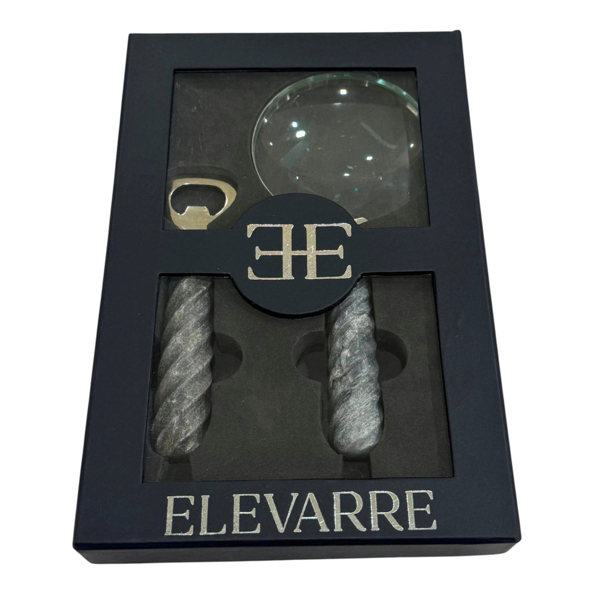 9" Romer Grey Marble Magnifying Glass And Bottle Table Decors| Sagebrook Home