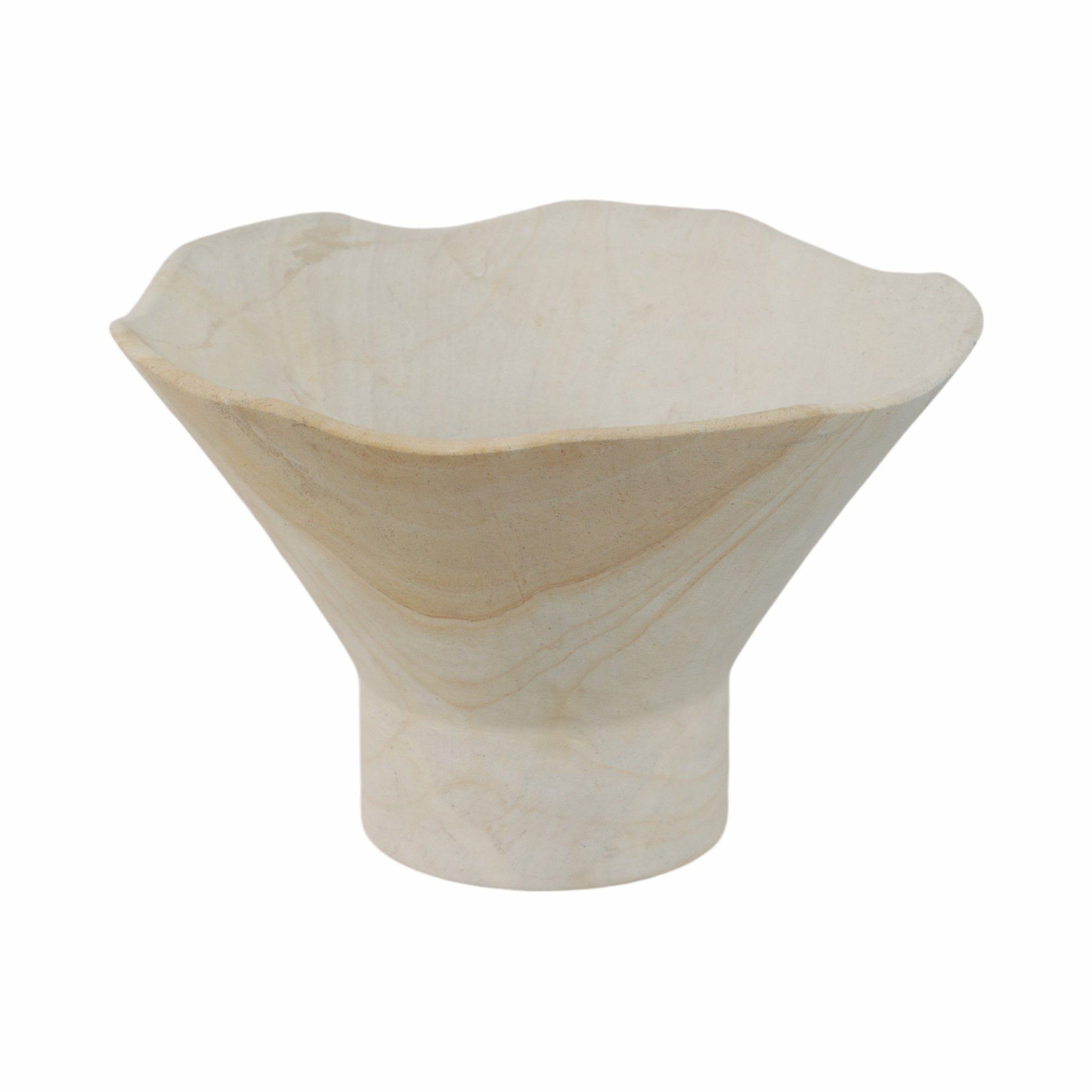 9" Sandstone Pedestal Bowl, Tan Table Decors| Sagebrook Home