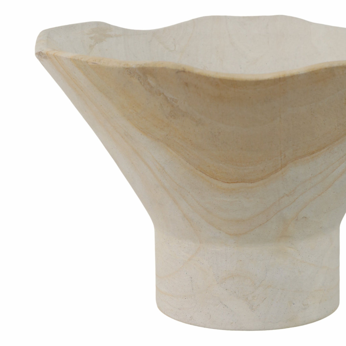 9" Sandstone Pedestal Bowl, Tan Table Decors| Sagebrook Home