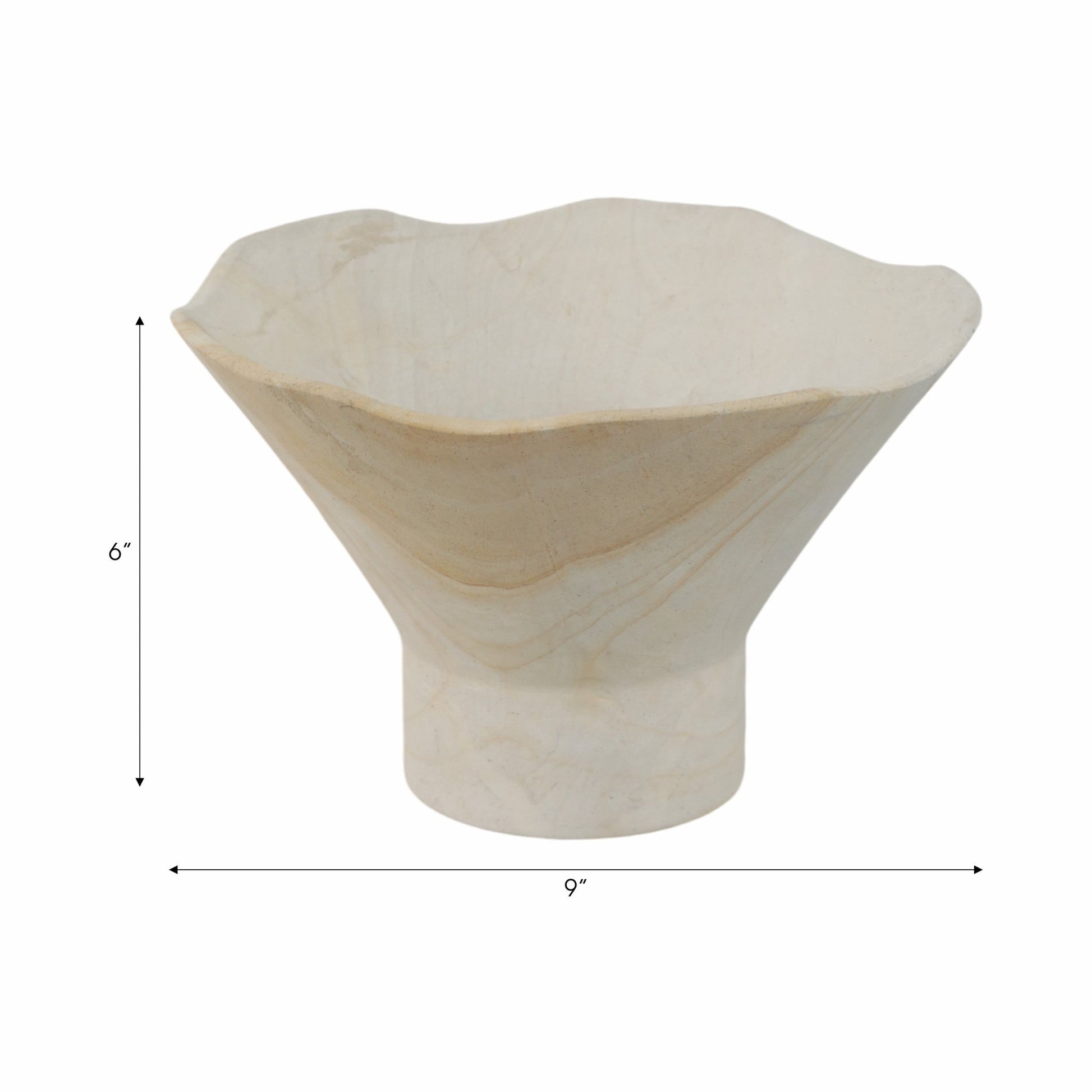 9" Sandstone Pedestal Bowl, Tan Table Decors| Sagebrook Home