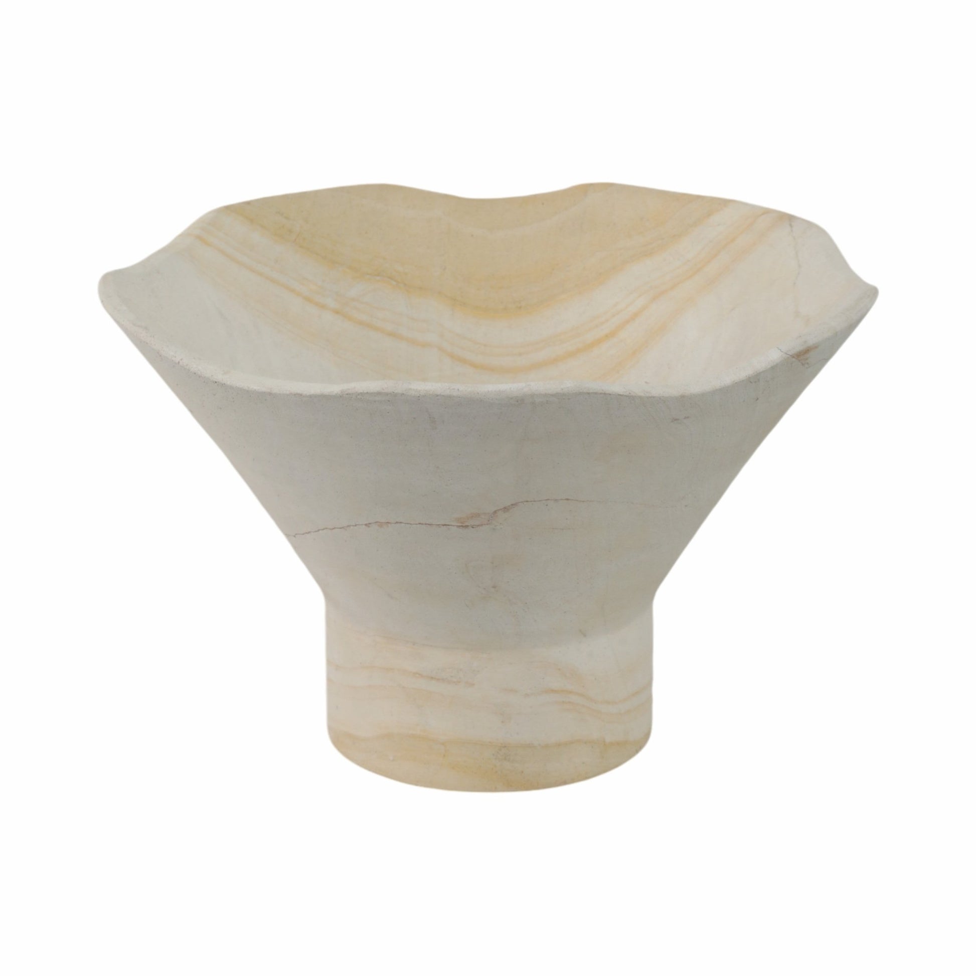 9" Sandstone Pedestal Bowl, Tan Table Decors| Sagebrook Home
