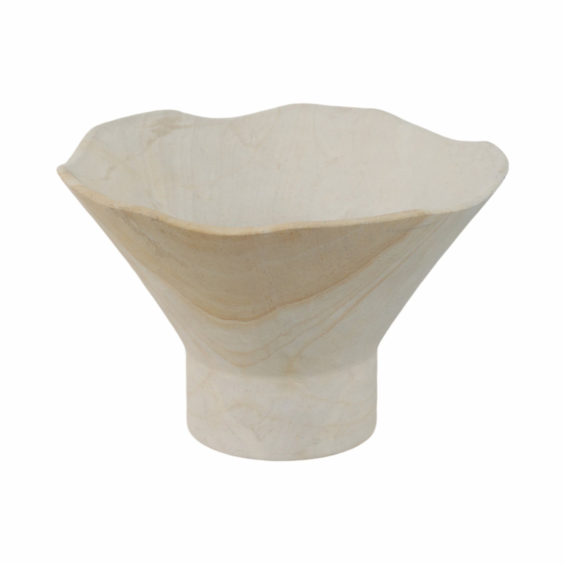 9" Sandstone Pedestal Bowl, Tan Table Decors| Sagebrook Home