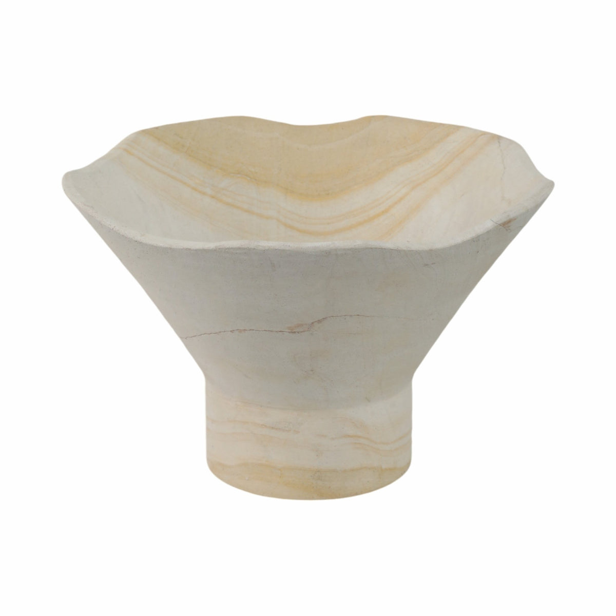 9" Sandstone Pedestal Bowl, Tan Table Decors| Sagebrook Home