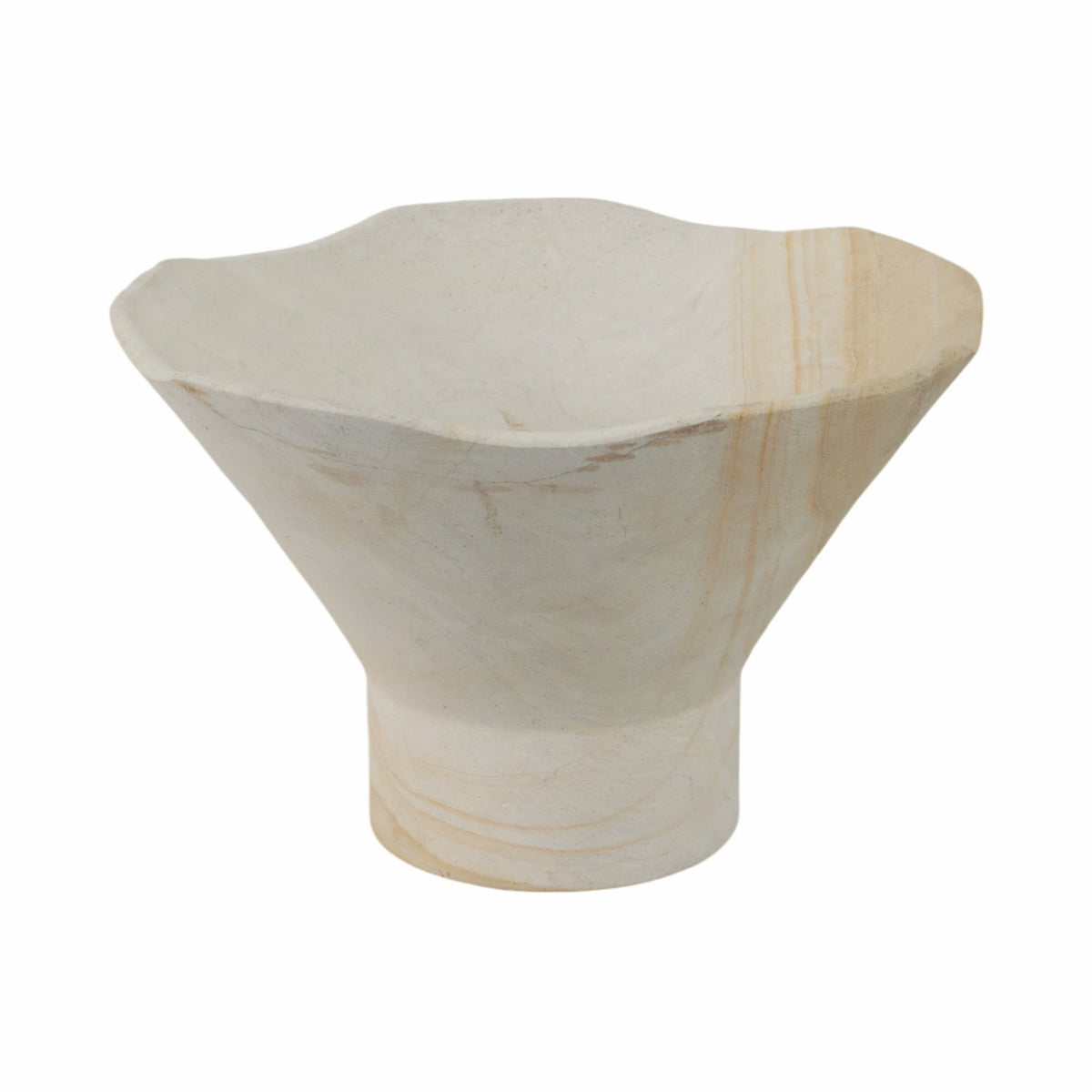 9" Sandstone Pedestal Bowl, Tan Table Decors| Sagebrook Home