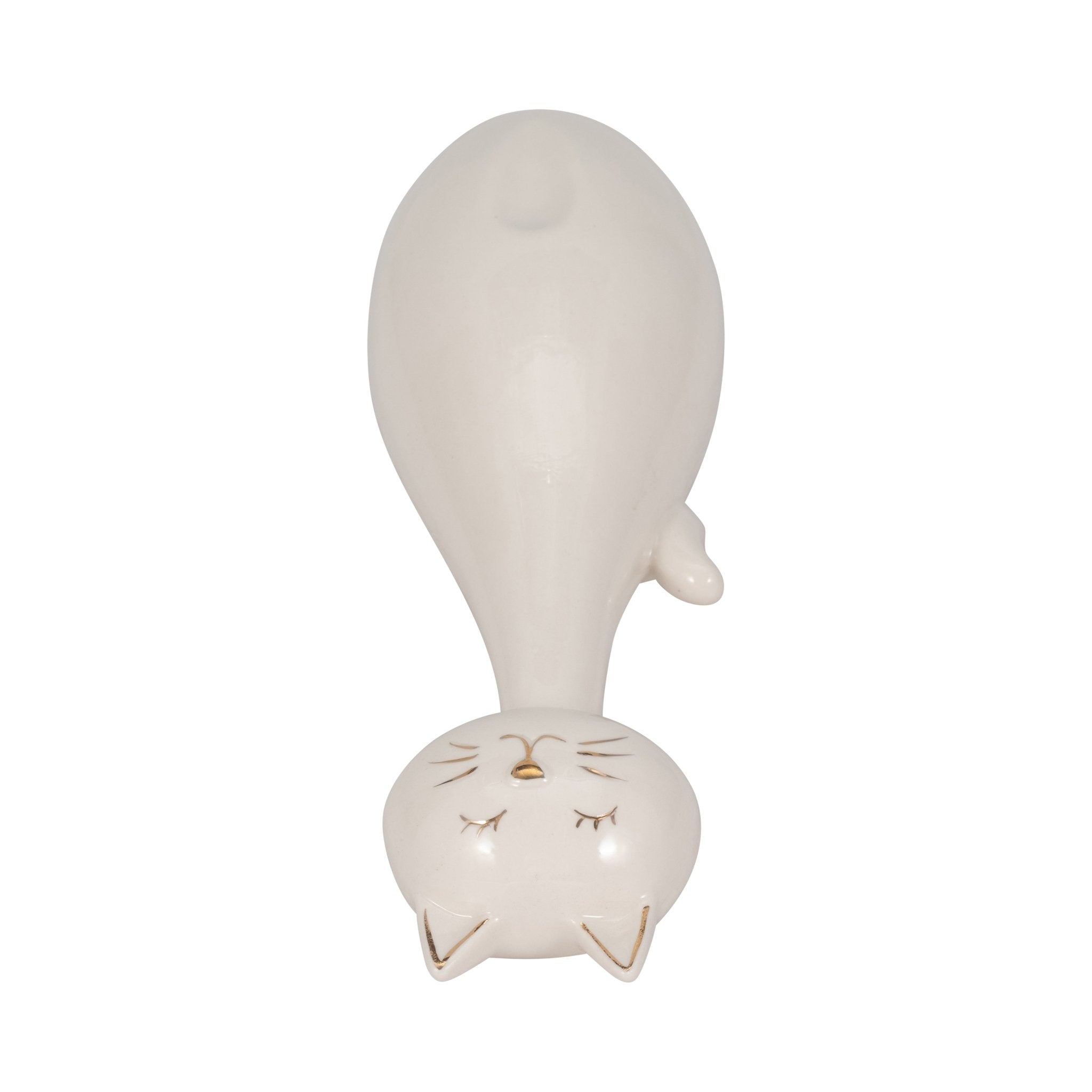 9" Sitting Kitty, White/gold Table Decors| Sagebrook Home