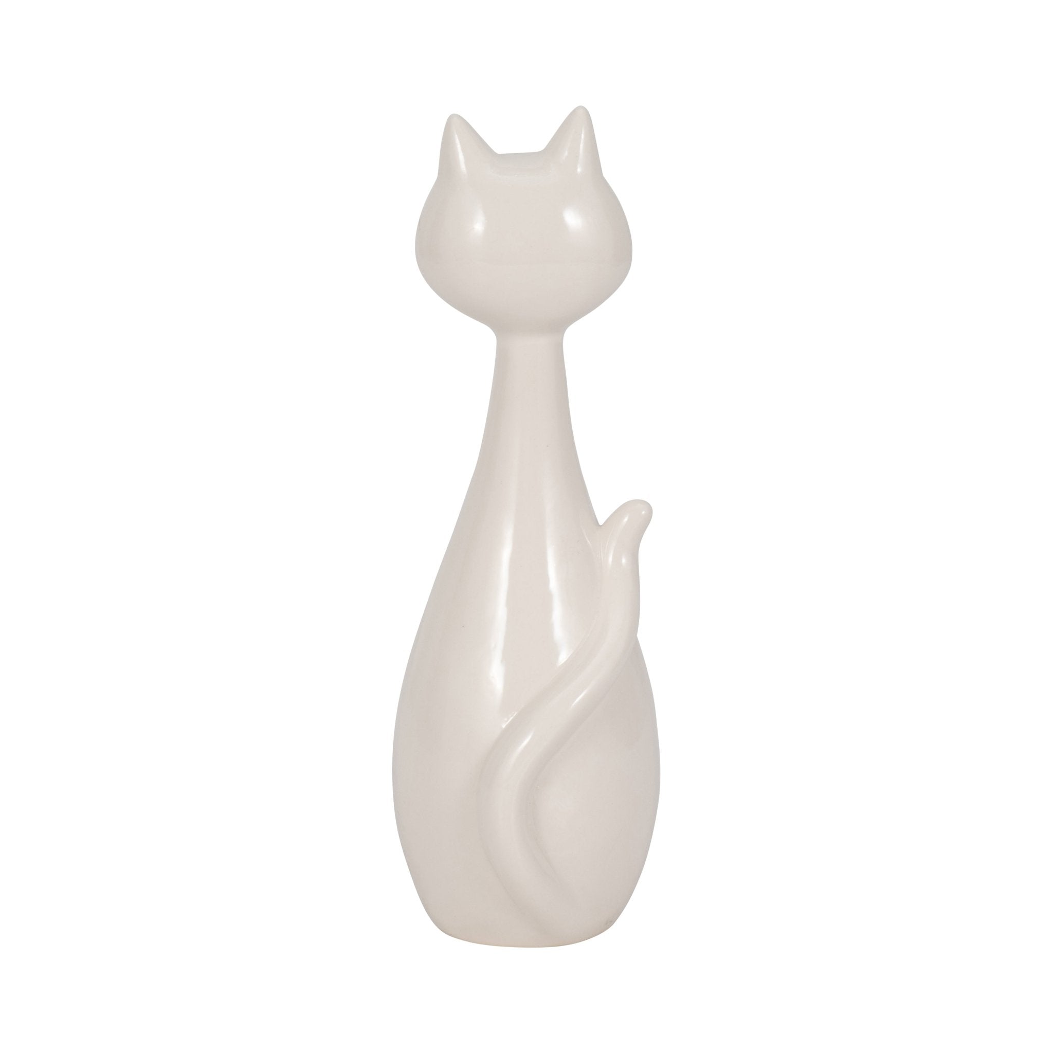 9" Sitting Kitty, White/gold Table Decors| Sagebrook Home