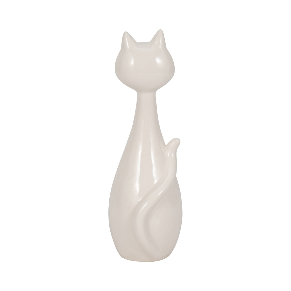 9" Sitting Kitty, White/gold Table Decors| Sagebrook Home