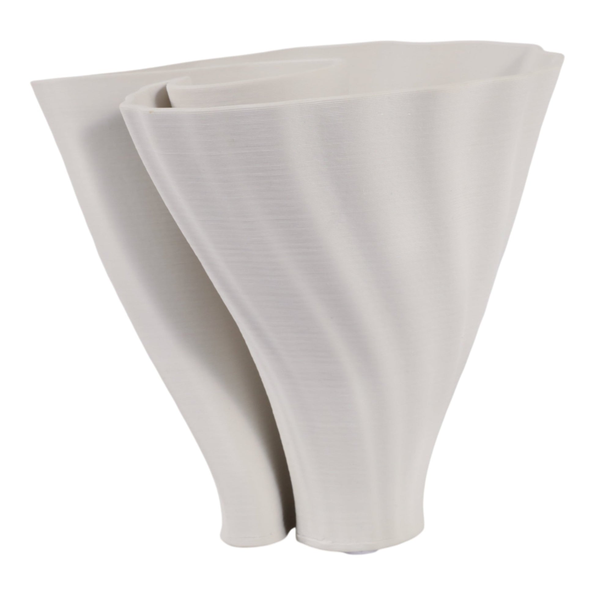 9" Spire Short And Wide 3d Printed Vase, White Vases and Jars| Sagebrook Home