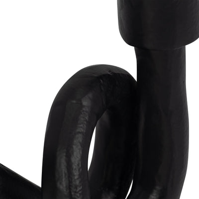 9" Swirled 2 Taper Candleholder, Black - Al Rugaib Furniture
