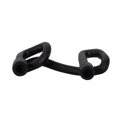 9" Swirled 2 Taper Candleholder, Black - Al Rugaib Furniture