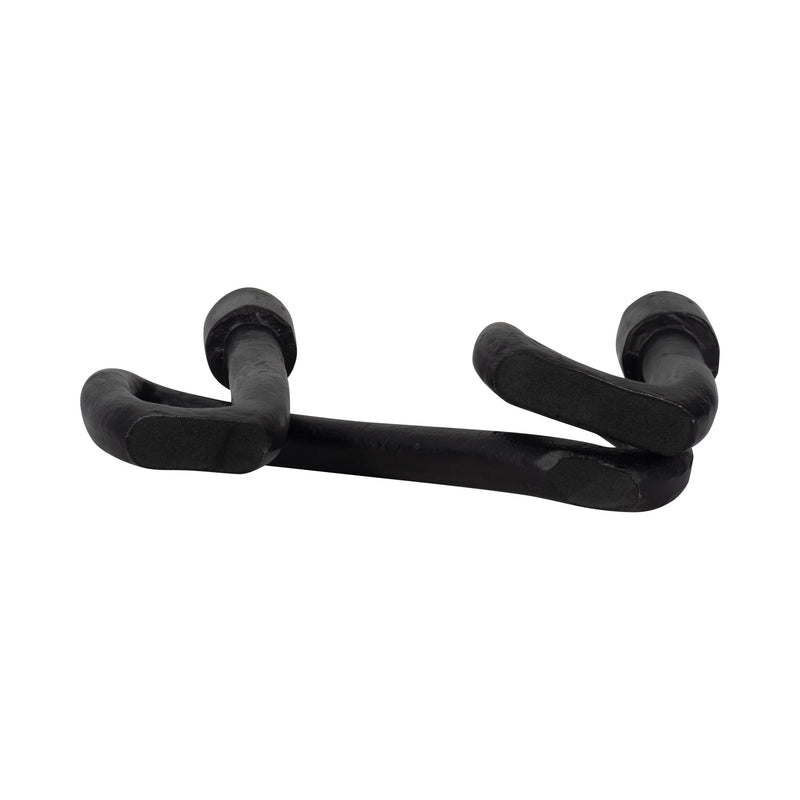 9" Swirled 2 Taper Candleholder, Black - Al Rugaib Furniture