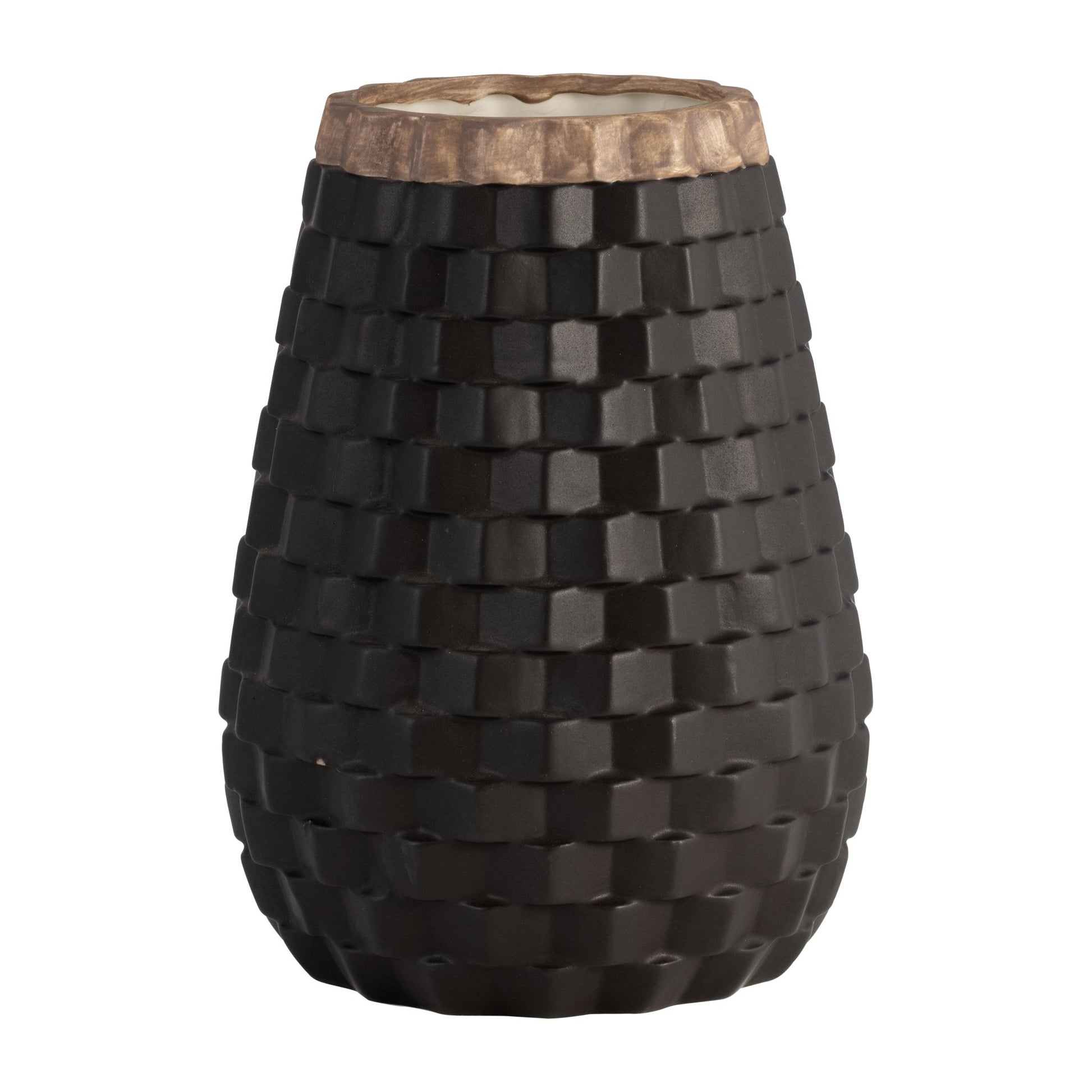 9" Textured Vase, Black Vases and Jars| Sagebrook Home