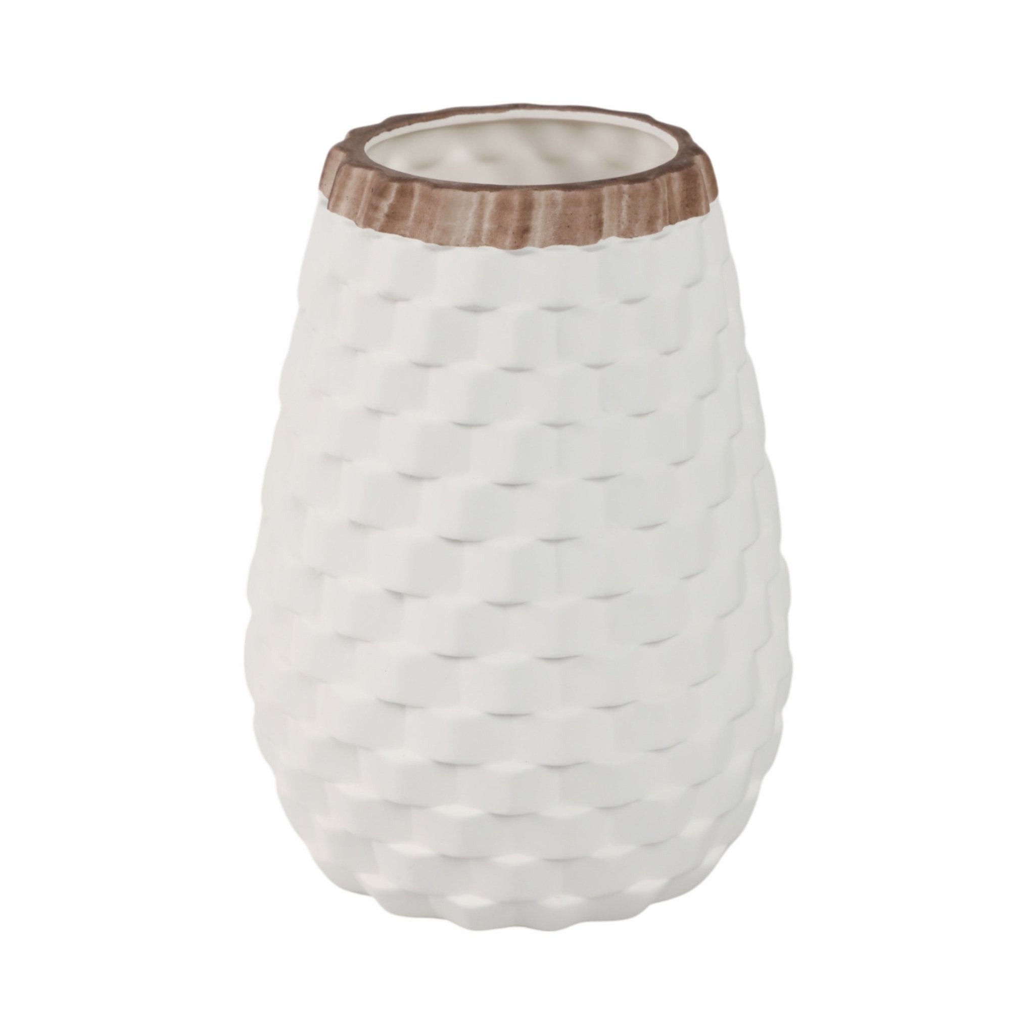 9" Textured Vase, White Vases and Jars| Sagebrook Home