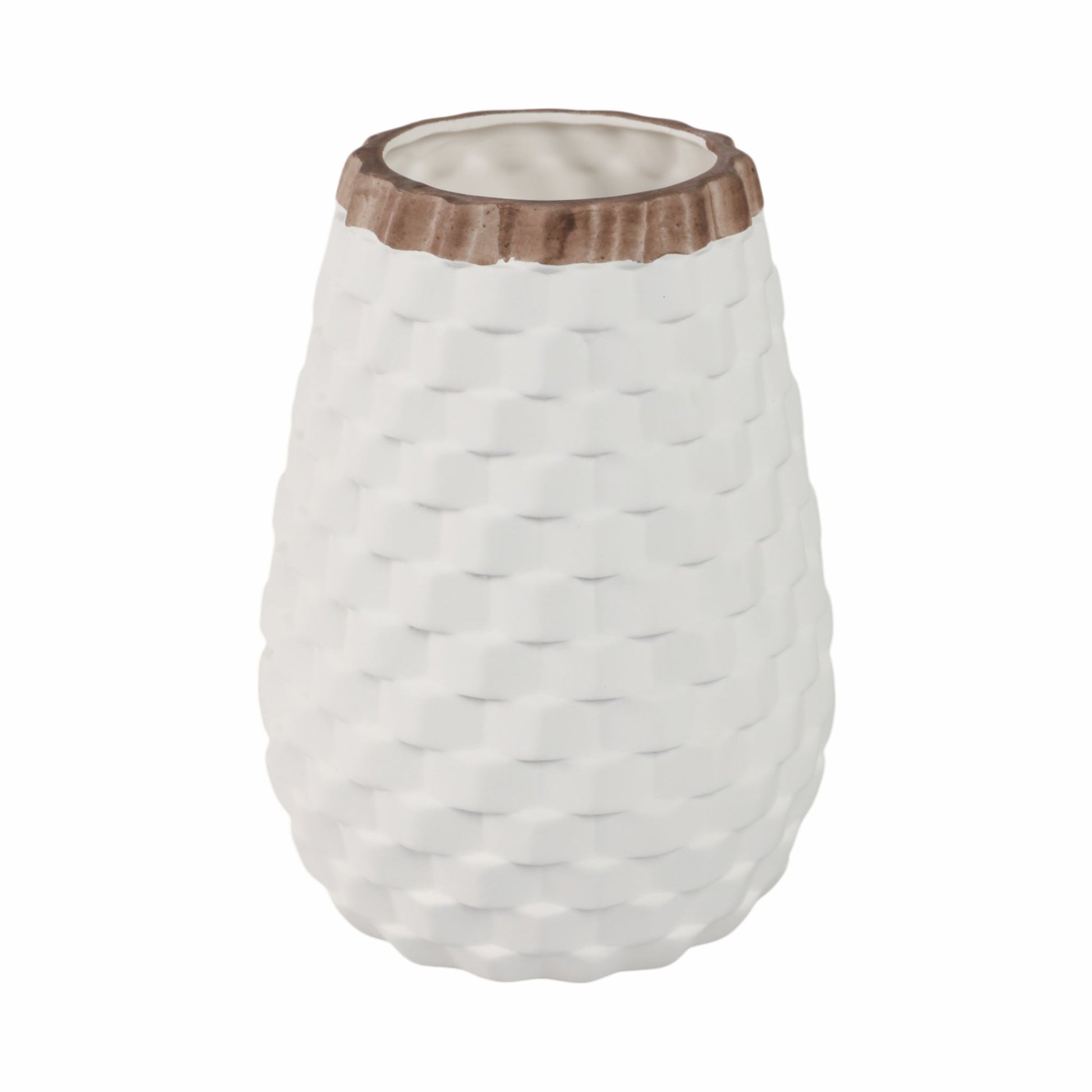 9" Textured Vase, White Vases and Jars| Sagebrook Home