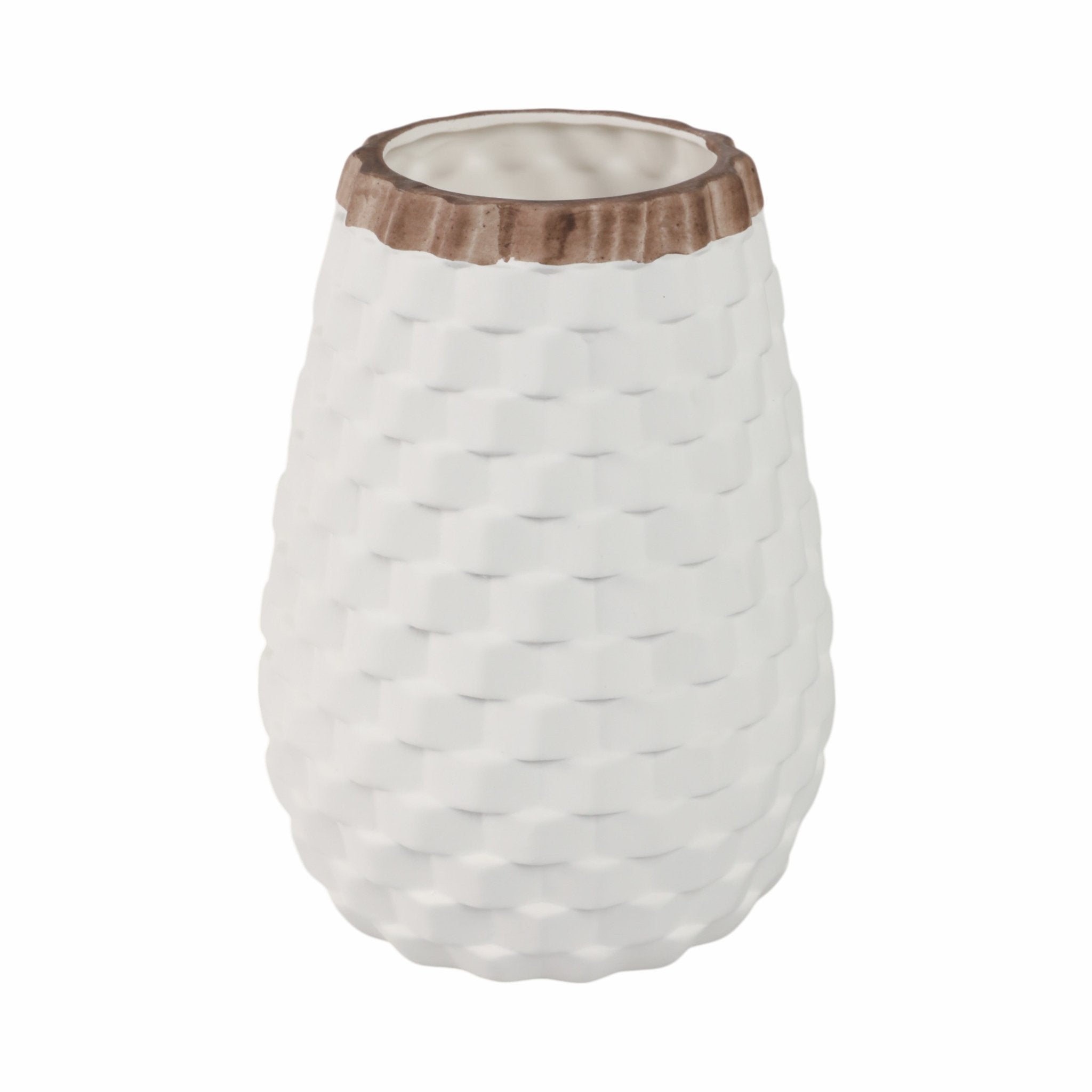 9" Textured Vase, White Vases and Jars| Sagebrook Home