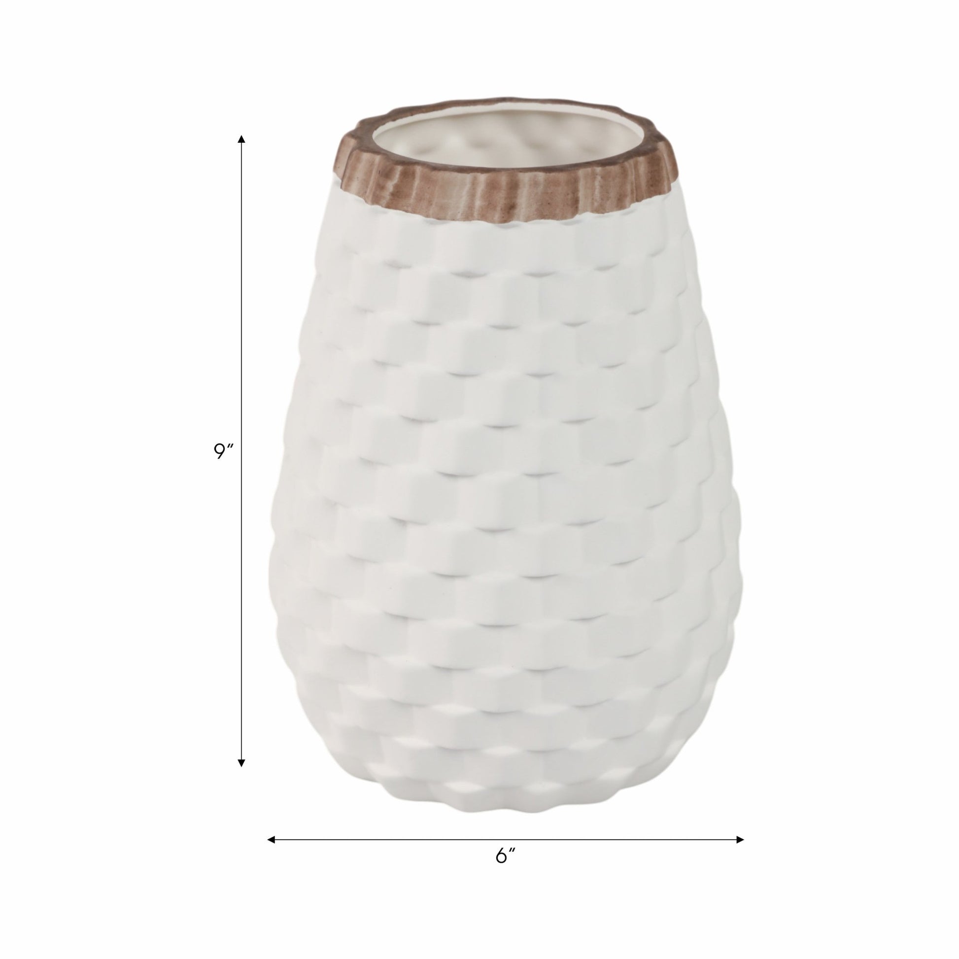 9" Textured Vase, White Vases and Jars| Sagebrook Home