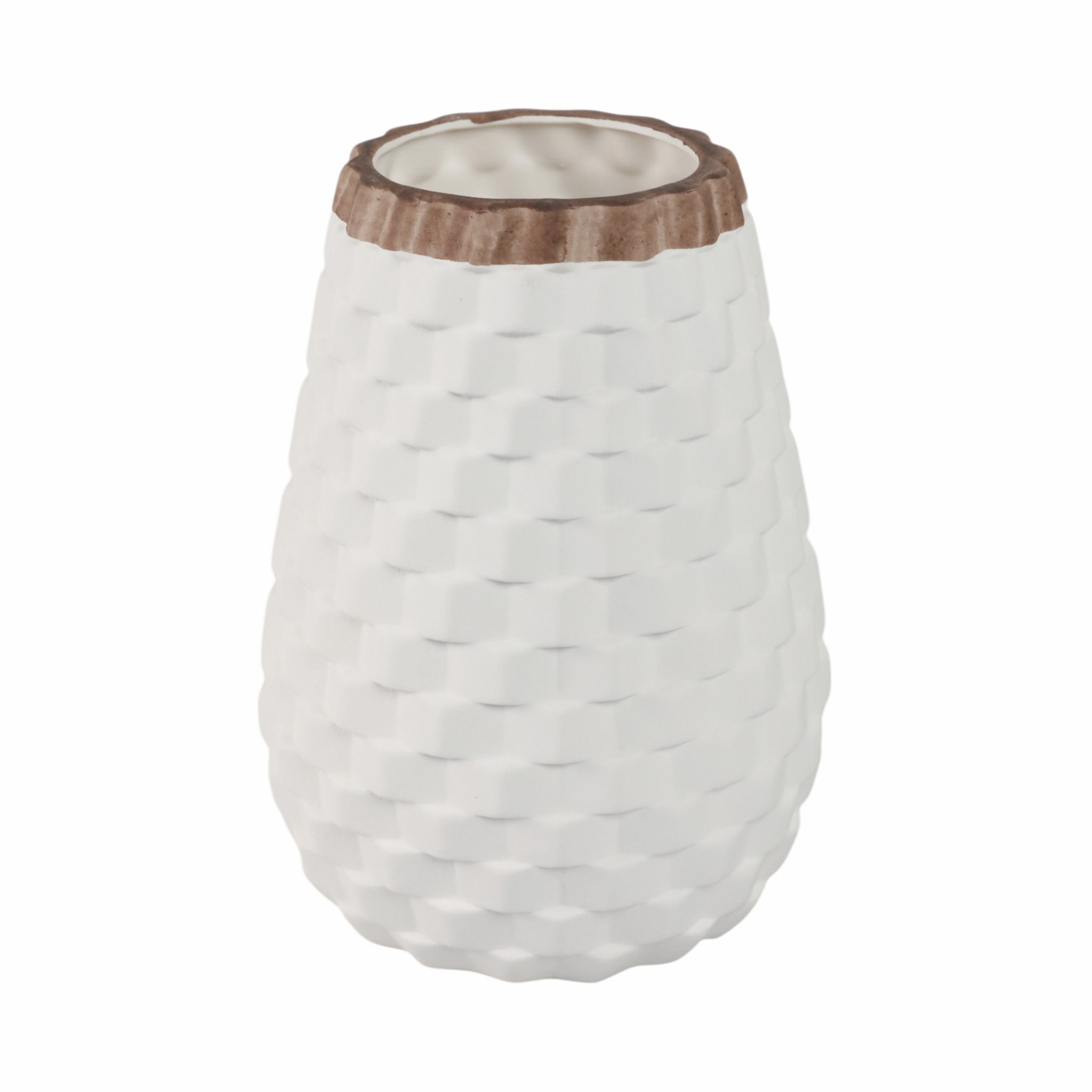 9" Textured Vase, White Vases and Jars| Sagebrook Home