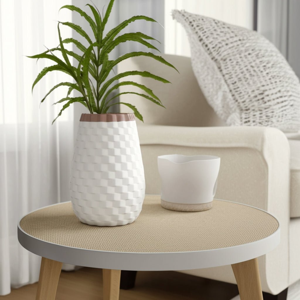 9" Textured Vase, White Vases and Jars| Sagebrook Home