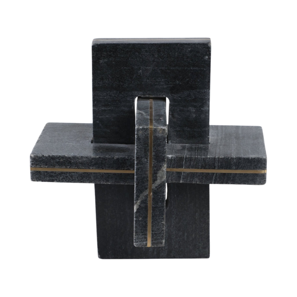 9" Walton Large Black Marble And Brass Knot Table Decors| Sagebrook Home