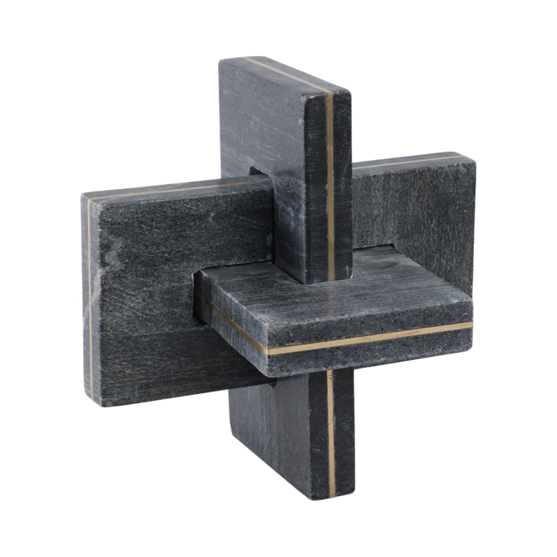 9" Walton Large Black Marble And Brass Knot Table Decors| Sagebrook Home