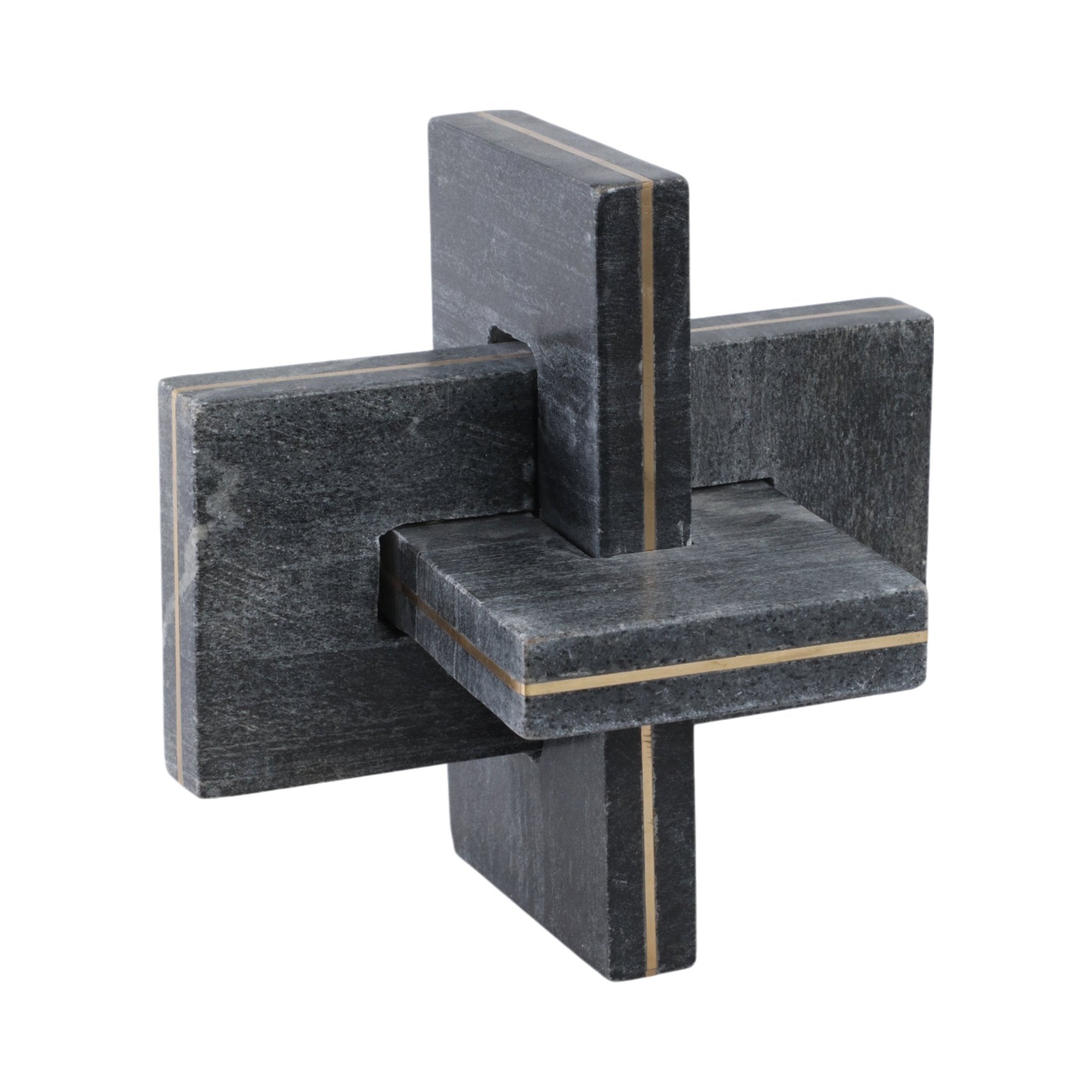 9" Walton Large Black Marble And Brass Knot Table Decors| Sagebrook Home