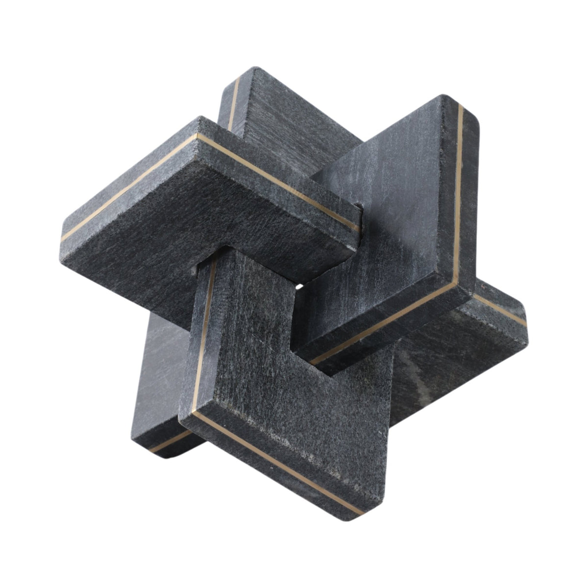 9" Walton Large Black Marble And Brass Knot Table Decors| Sagebrook Home