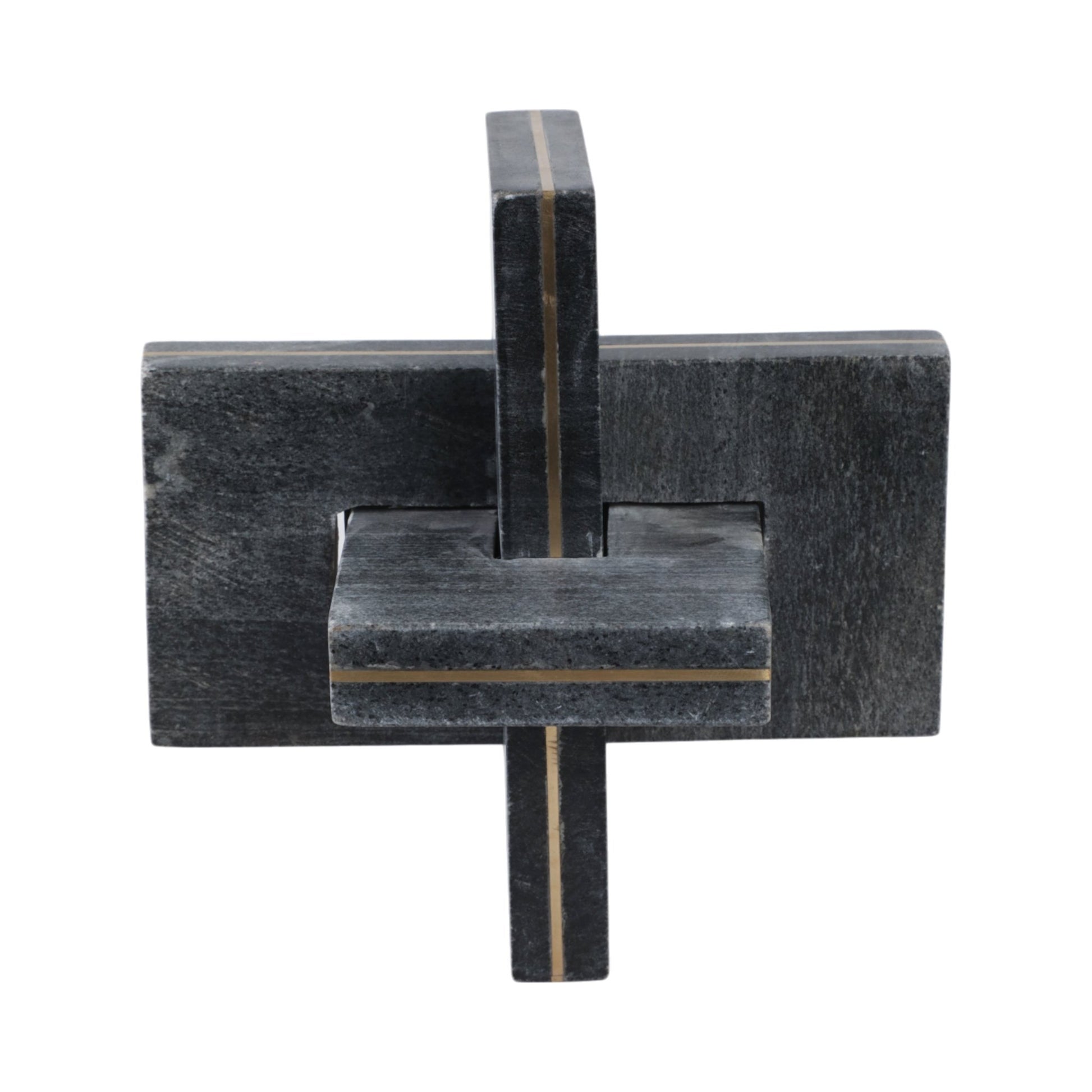 9" Walton Large Black Marble And Brass Knot Table Decors| Sagebrook Home