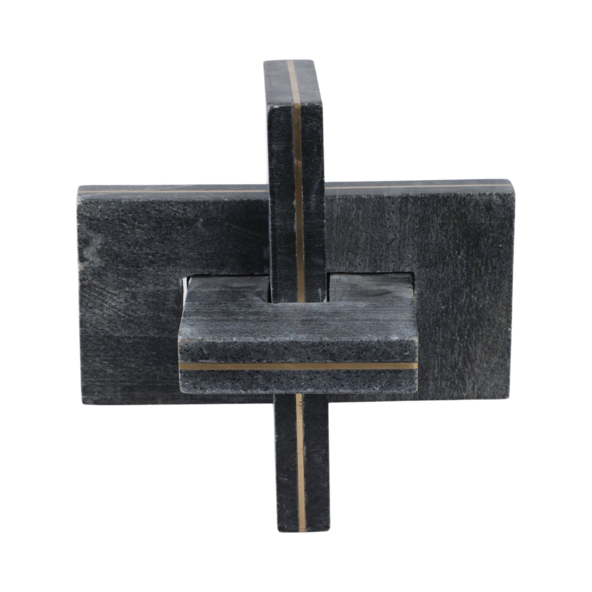 9" Walton Large Black Marble And Brass Knot Table Decors| Sagebrook Home