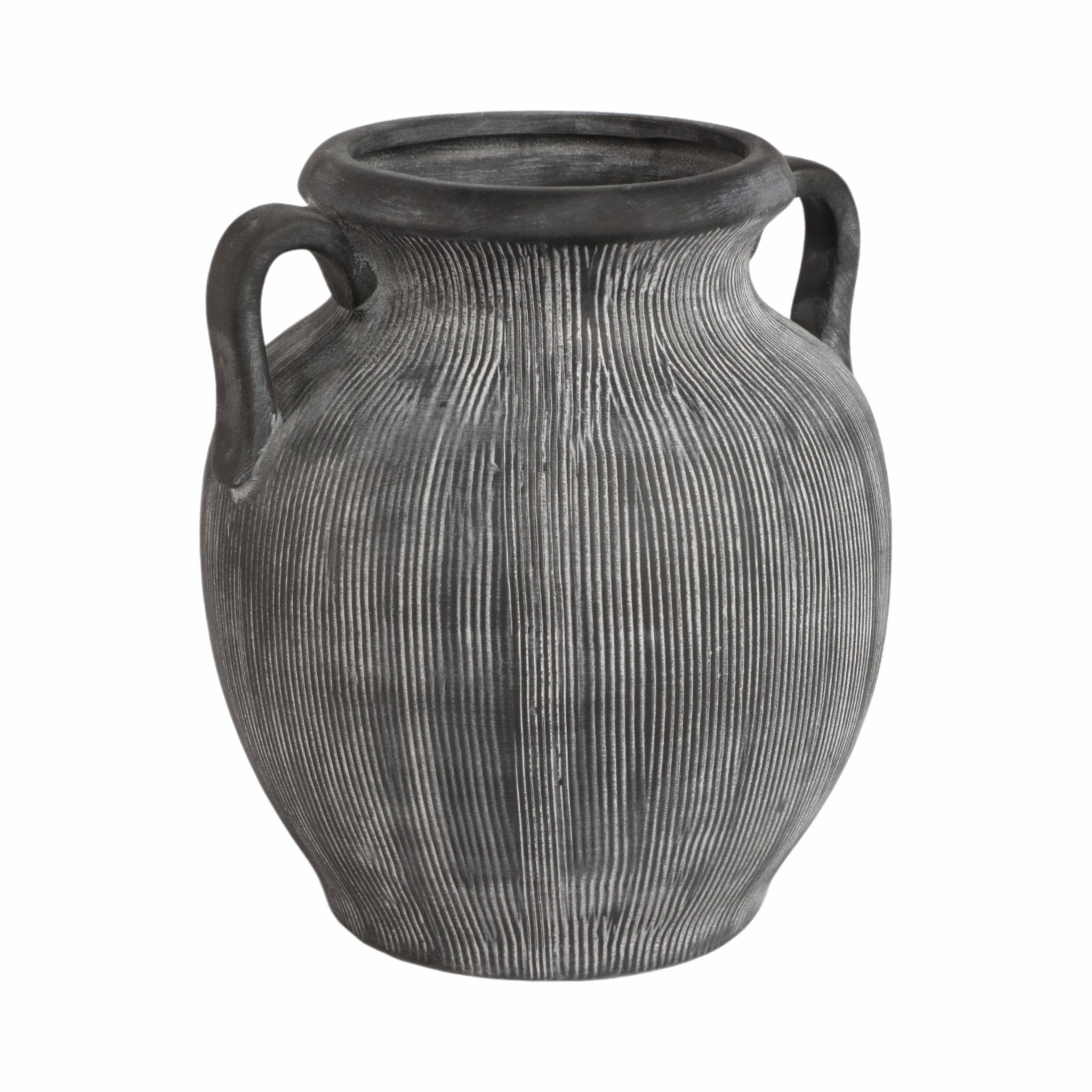 9" Weathered Jug With Handles, Black Vases and Jars| Sagebrook Home