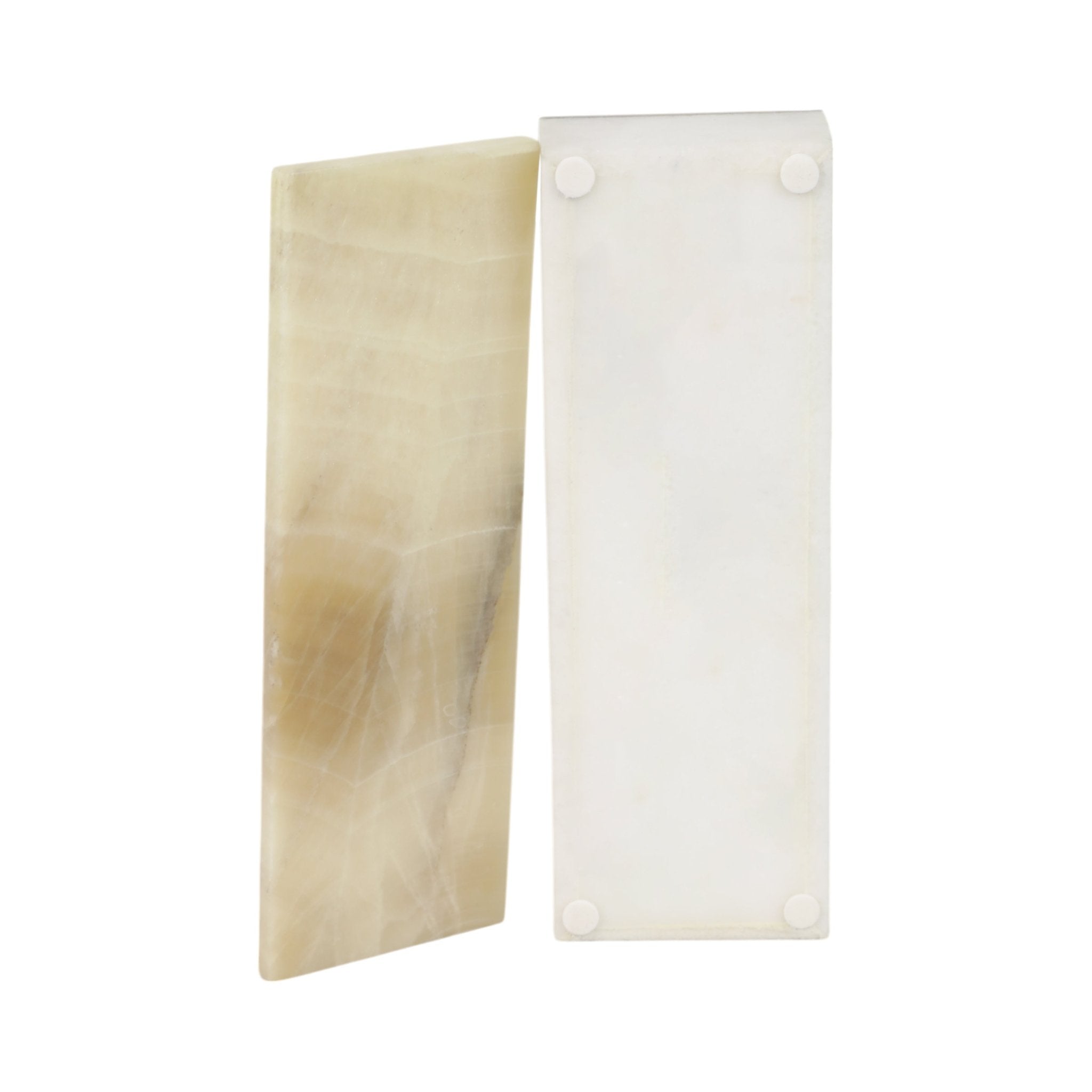 9" White Onyx And Brass Box Table Decors| Sagebrook Home