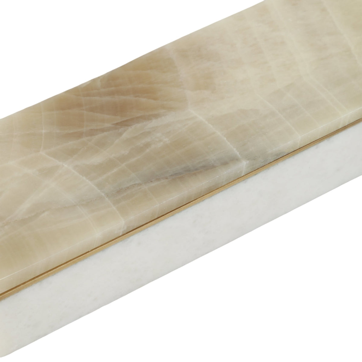 9" White Onyx And Brass Box Table Decors| Sagebrook Home