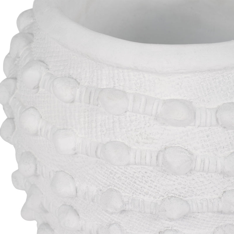 9" Woven Knot Planter, White - Al Rugaib Furniture