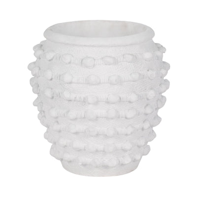 9" Woven Knot Planter, White - Al Rugaib Furniture