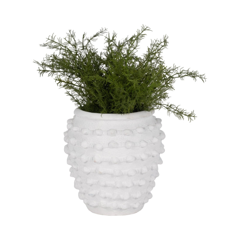 9" Woven Knot Planter, White - Al Rugaib Furniture