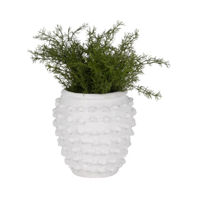 9" Woven Knot Planter, White - Al Rugaib Furniture