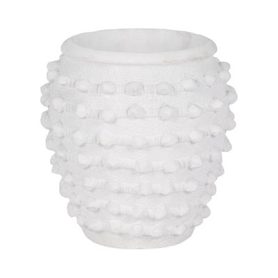 9" Woven Knot Planter, White - Al Rugaib Furniture