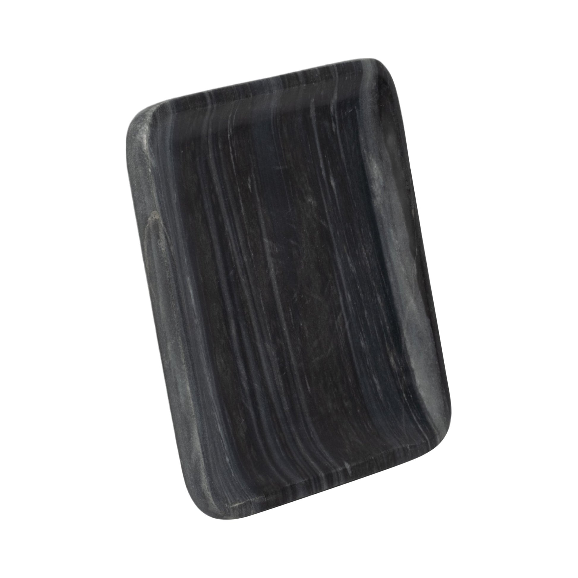 9" ZARRA GREY MARBLE TRINKET TRAY Table Decors| Sagebrook Home