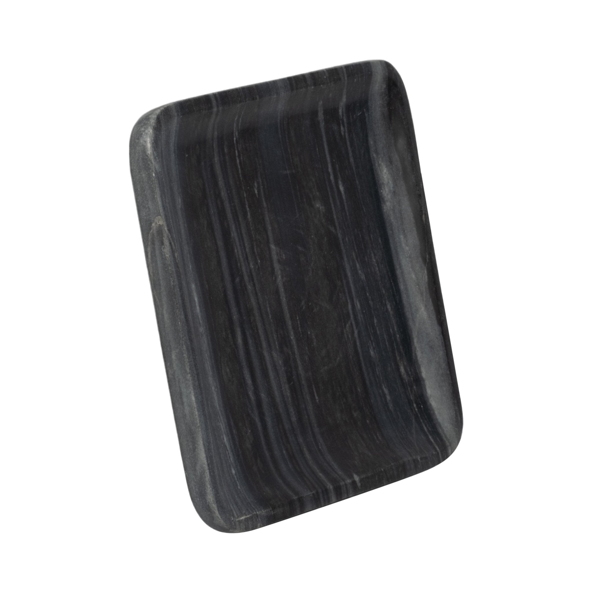 9" ZARRA GREY MARBLE TRINKET TRAY Table Decors| Sagebrook Home