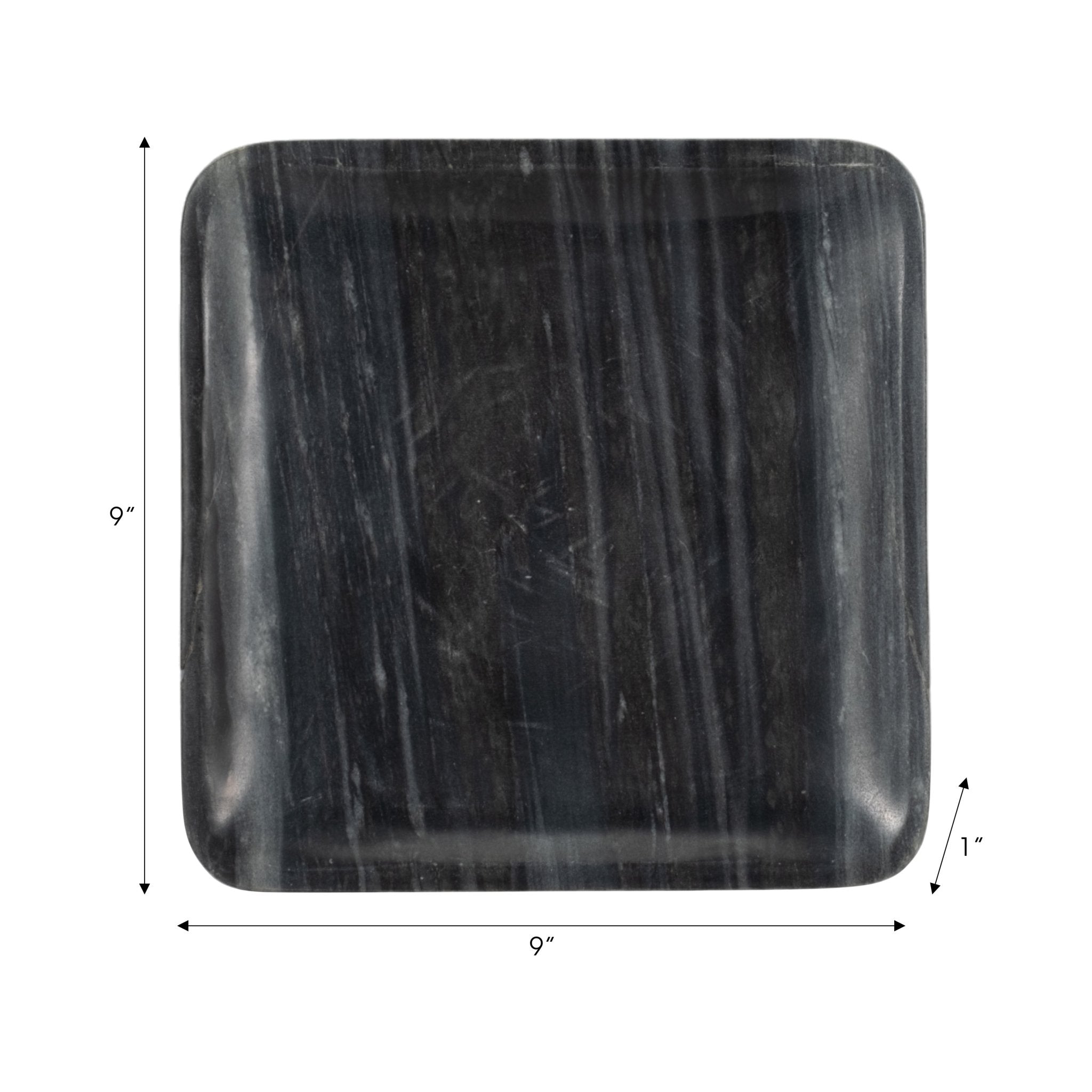 9" ZARRA GREY MARBLE TRINKET TRAY Table Decors| Sagebrook Home