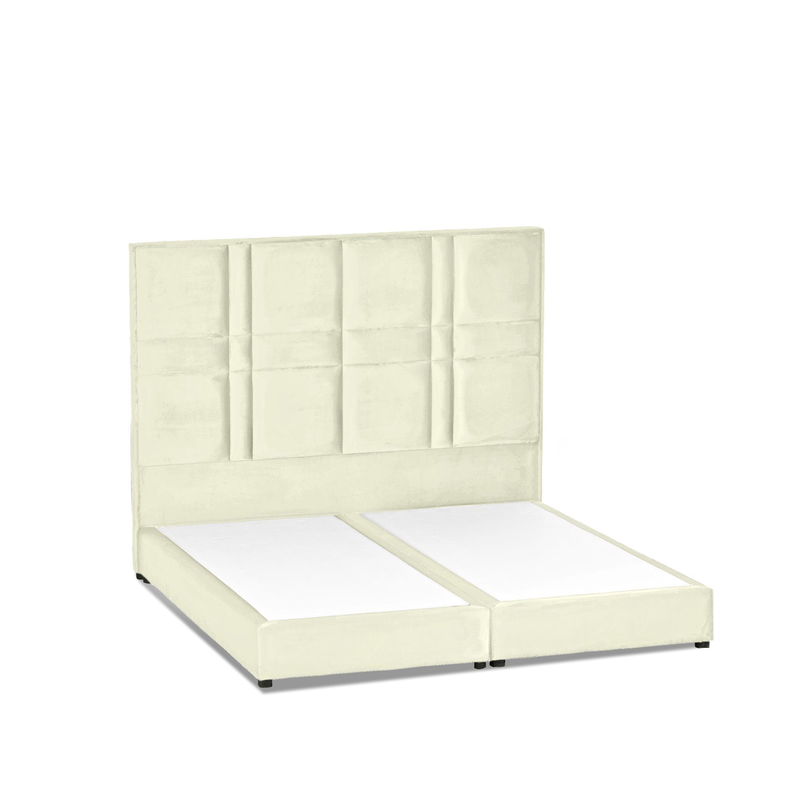 In House | Janawa Bed Frame Velvet Ivory 200x150