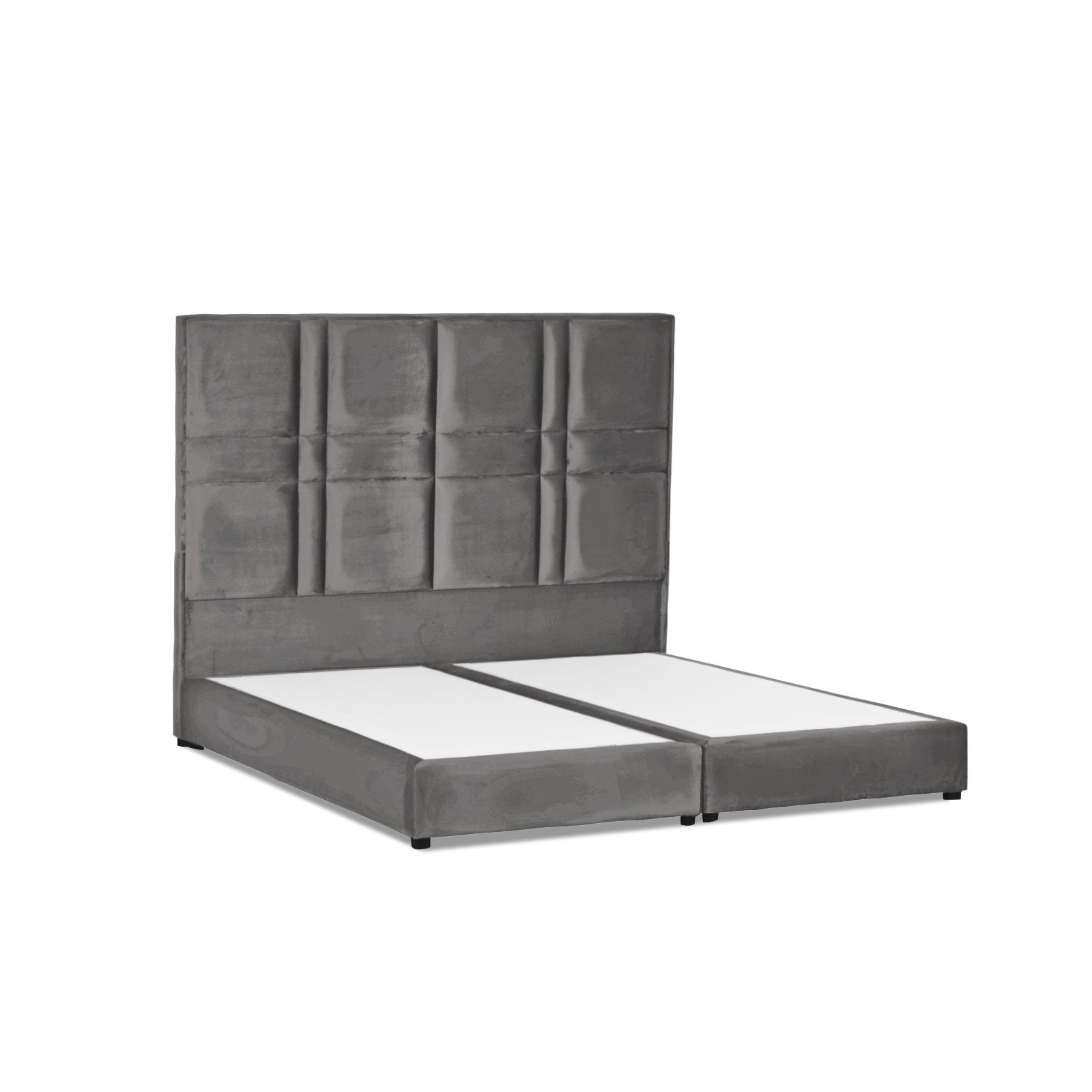 In House | Alex Bed Frame Velvet Grey 200x200