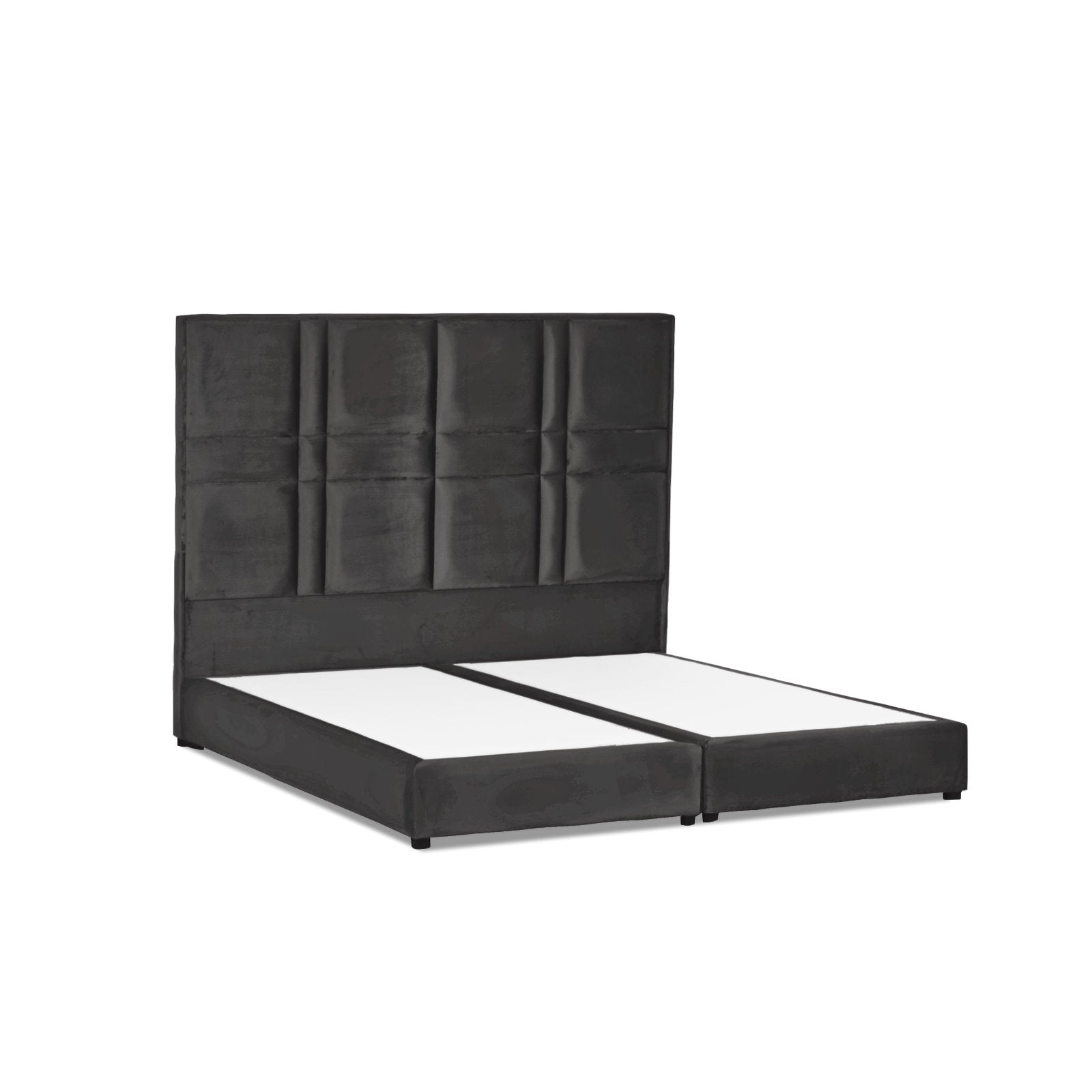 In House | Janawa Bed Frame Velvet Dark Grey 200x180