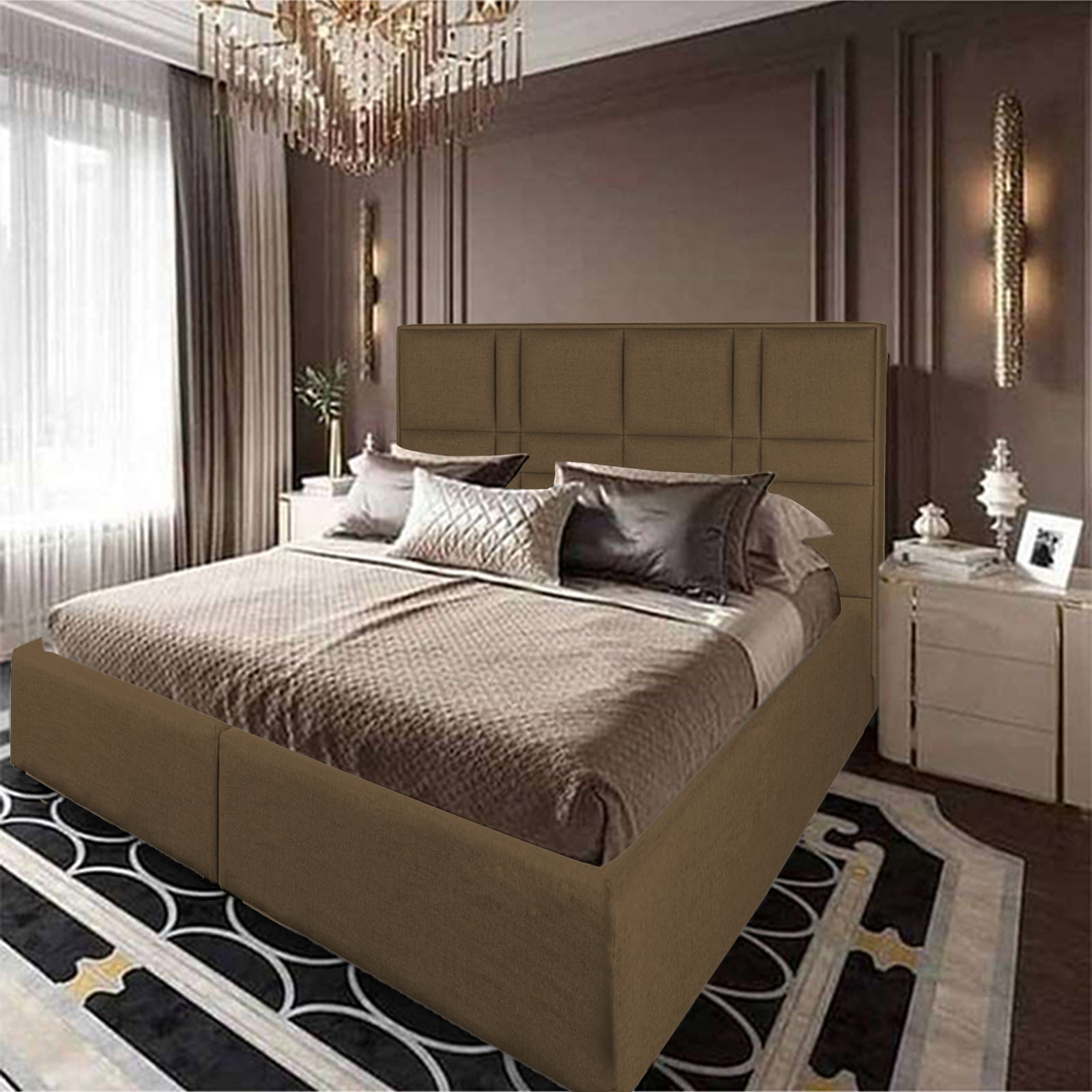 In House | Martos Bed Frame Velvet Brown